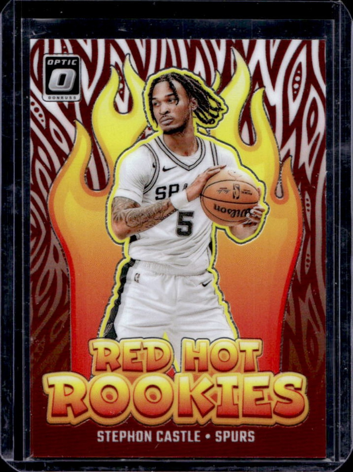 2024-25 Donruss Optic Stephon Castle Red Hot Rookies Rookie RC #13 Spurs