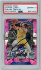 Stephen Curry 2019-20 Panini Prizm Pink Ice Autograph Card #98 PSA/DNA 10