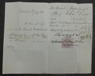 1863 Billhead Galashiels Scottish Borders (John Dun Meet St. Boswells Fair