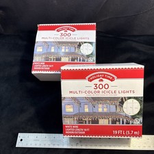 Lot 2 Holiday Time 300 MultiColor Icicle Christmas Lights New Box Freeship 