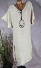 Strick Tunika Loose Fit  Italy Kleid Long Pullover BEIGE 38 - 44