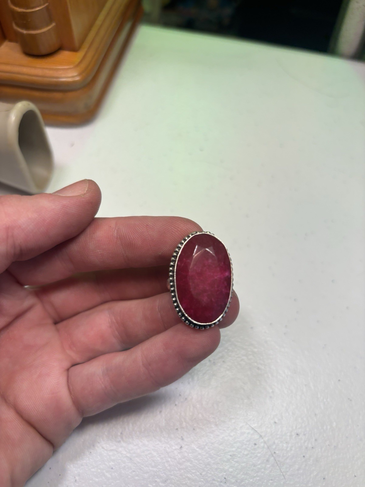 925 Sterling Silver Ruby Ring Size 9 Natural Ston… - image 10