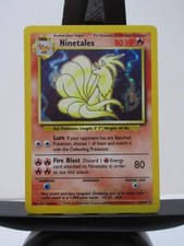 Pokémon TCG Ninetales Holo Unlimited Set Base Carte Rare 12/102 Vintage