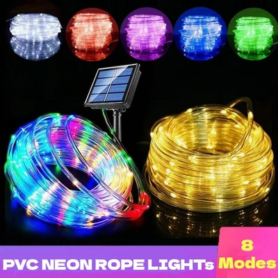 8 Modi Solar LED Lichtschlauch Lichterkette Lichterschlauch Garten Außen IP65 - Bild 1 von 4