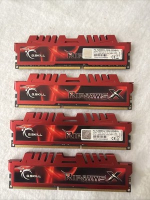 G.SKILL Ripjaws X DDR3 PC3-12800 32GB (4x8GB) F3-12800CL10Q-32GBXL RAM    32gb
