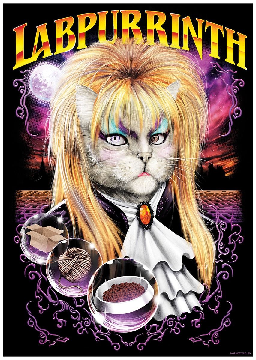 Horror Cats Labpurrinth Mini Poster - Laminated
