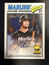 2026 Topps Heritage Jakob Marsee RC “Real One” On Card Auto Marlins Rookie Cup
