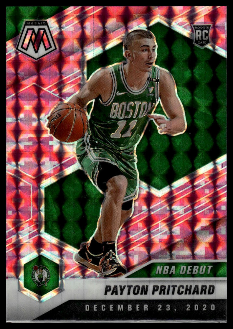 2020-21 Panini Mosaic #269 Payton Pritchard Mosaic Camo Pink Rookie