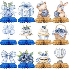 12 PCS Berry Sweet Baby Shower Centerpieces Blueberry Honeycomb Table Decor