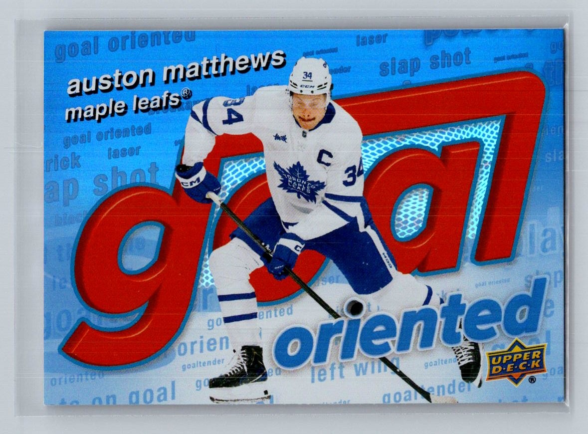 Auston Matthews #GO-17 Hockey Cards 2025 Upper Deck Goal Oriented trading card — raw and PSA graded price guide