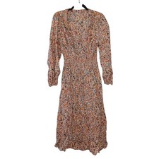 Old Navy Beautiful Deep V Cottagecore Peasant Flowy Dress L Light Countrycore