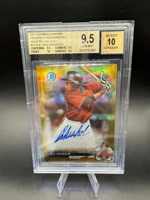 2017 BOWMAN CHROME Draft JAZZ CHISHOLM 1st RC ROOKIE AUTO TRUE GOLD #/50 BGS 9.5
