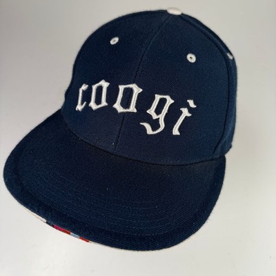 COOGI Fitted Baseball Cap Für Männer Größe 7 1/4 58CM Navy Blau Wolle Acryl