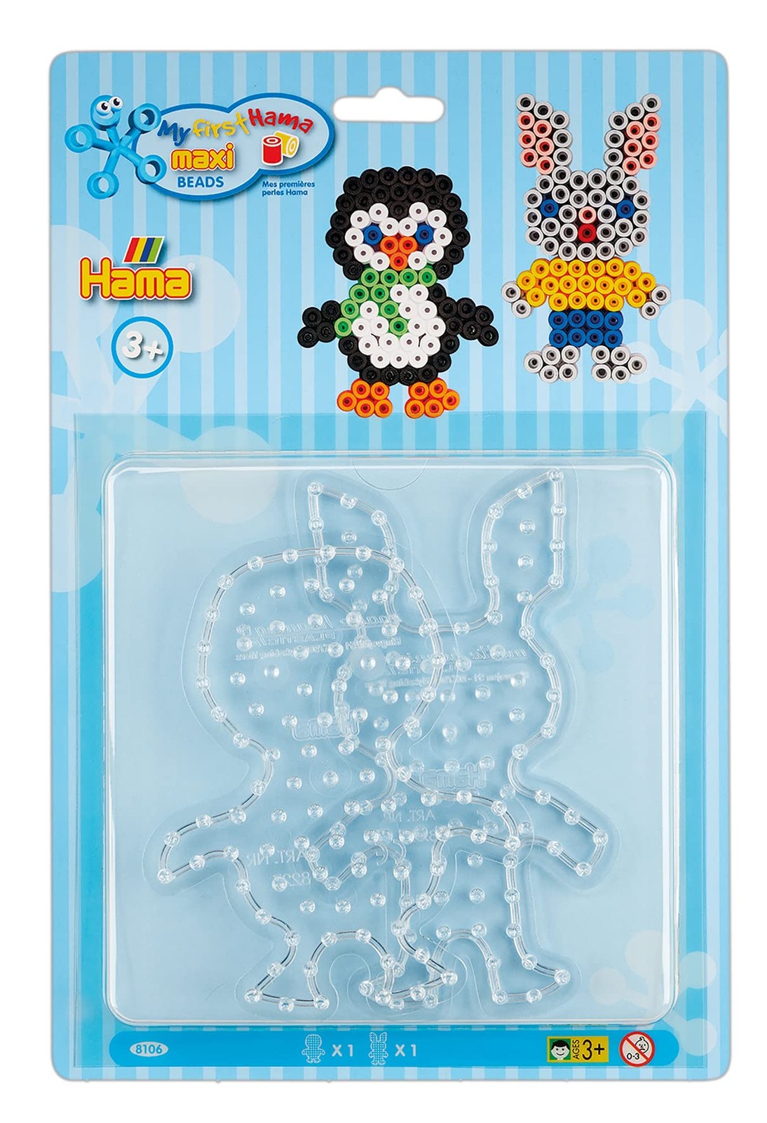 Hama Perlen 8106 Peg Plates Set of 2 for Maxi Ironing Beads with Diameter 10 mm 3390₽