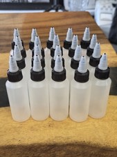 20-Pack Plastic Boston Round Bottles w/ Plastic Twist Cap 4 Ounce Black New