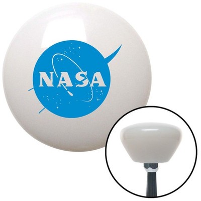 Blue Nasa Logo Circle White Retro Shift Knob w/ M16x1.5 Insert Shifter Auto