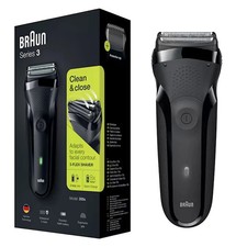 Image of Braun Series 3 300S Mens Electric Shaver Rechargeable Waterproof Razor Jet Black