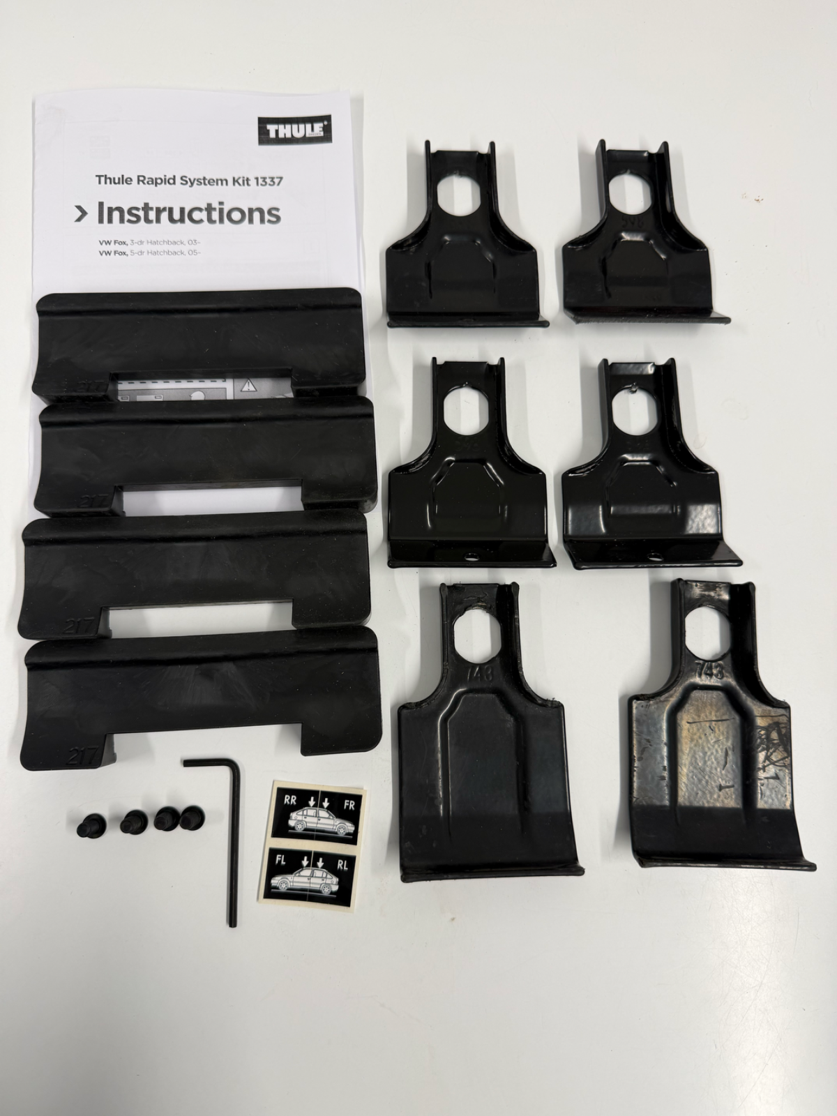 Thule Fitting Kit 1337 used no box fits VW Fox, 5-dr Hatchback, 05– + other