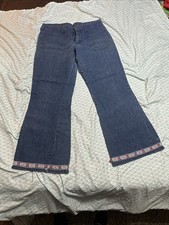 VTG 70s Wrangler Bell Bottom Jeans Women Flare USA Tagged 34x30
