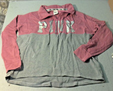 PINK Victoria's Secret Womens Sweatshirt Size M Half Zip Lightweight Long Sleeve