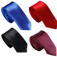 Buy 1 Get 1 Free Skinny Tie Men Women 2" (5CM) Slim Necktie Solid Thin Ties