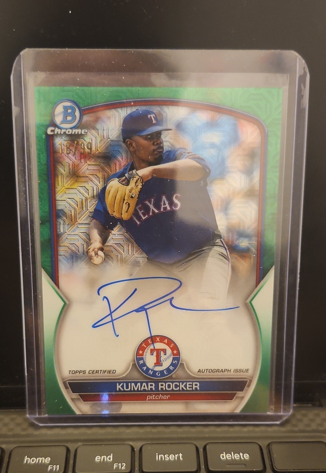 2023 Bowman - Chrome Prospect Mega Box Autographs Kumar Rocker #BMA-KR Green...