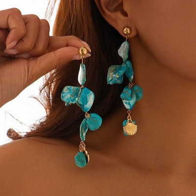 Ocean Vibe Lightweight Eye Catchy Pretty Shell Drop Earrings Party Jewelry Gift
