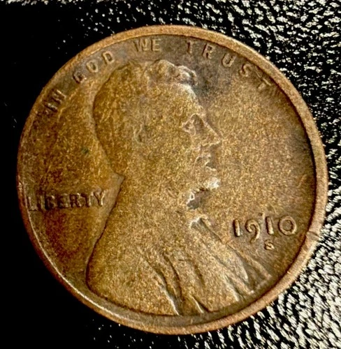 1910-S Lincoln Wheat Cent Semi-Key Date Rare F Fine Details