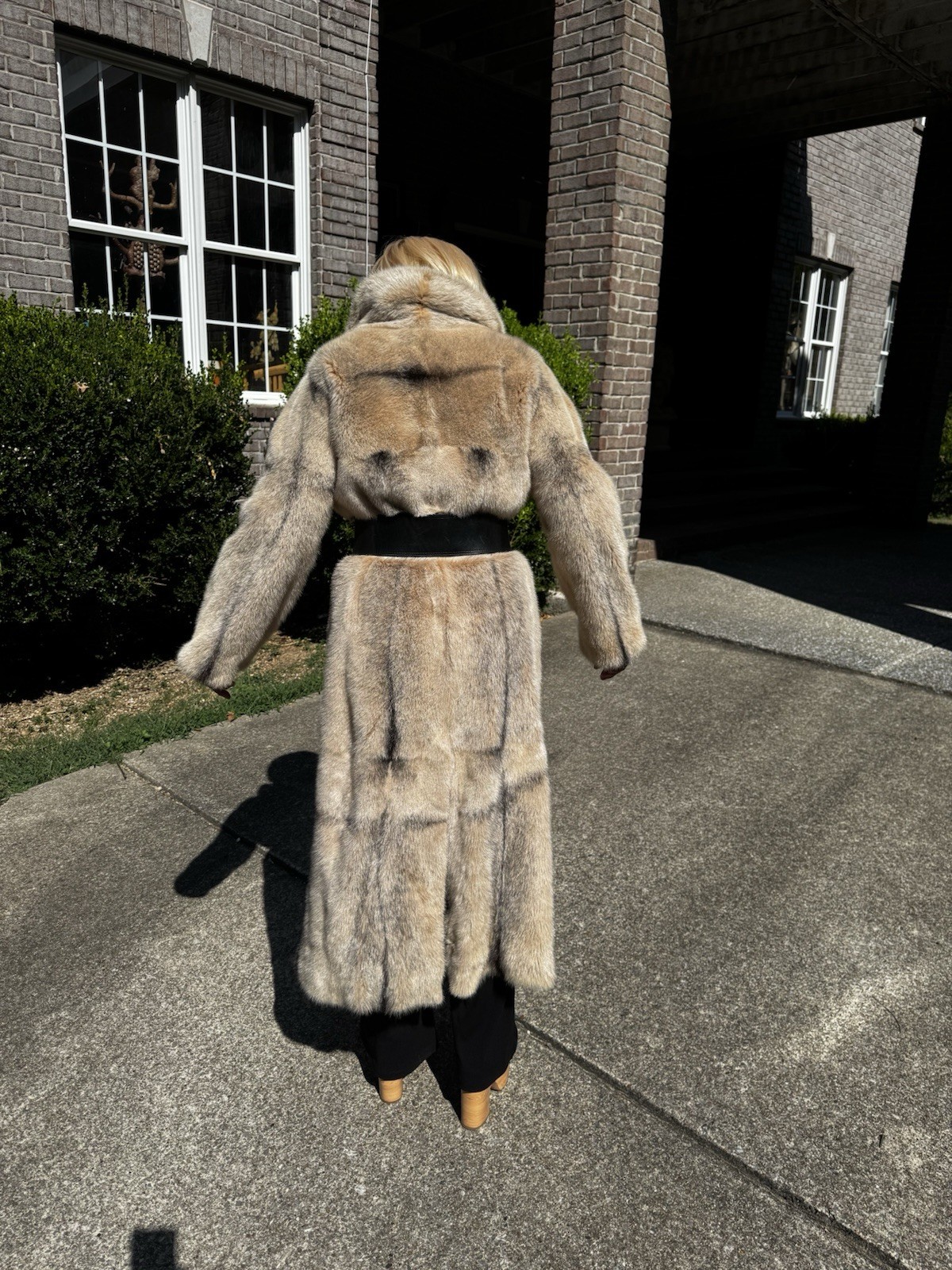 Very Rare natural mutation soft sable brownish cream Mink Fur Coat Jacket  S image 9