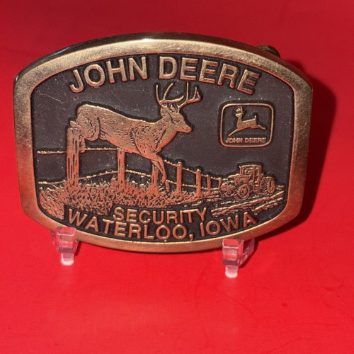John Deere Security Waterloo, Iowa Belt Buckle Rare 2/50 4th Of 8 Farm Ag Ad