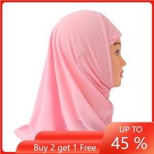 2-6Y Muslim Kids Girls Hijab Caps Islamic Wrap Shawls Children Amira Scarf Ninja