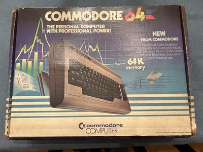 Vintage Commodore 64 Computer In Original Box - Working