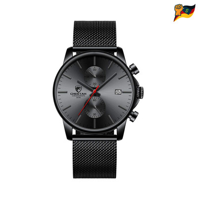 Slim Minimalist Quartz Analog Uhr Mesh Stahl 100m Wasserdicht Chrono