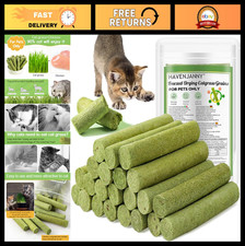 100g Cat Grass Teething Sticks - Freeze-Dried Edible Treats for Teeth  Hairball
