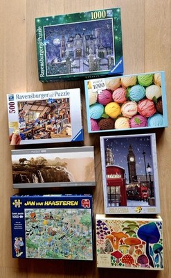 Puzzles Konvolut 7 Stück    vollständig, neuwertig 1 x 500, 6 x 1000 Teile 