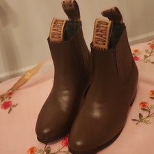 CUARTO Brown Leather Chelsea Boots Pull On Ankle Round Toe Men's