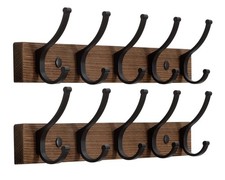 Coat Rack Wall Mount, 16.5 Inches Wood Coat Hooks Wall Mount, Wall Coat Rack ...