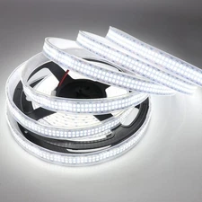 LED Strip Lights Cold White 6500K 16.4ft Double Row Waterproof IP67, 