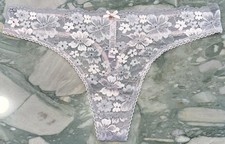 NEW Victoria Secret Body By Victoria Lace Front Thong Violet Grey Pink XL or XXL