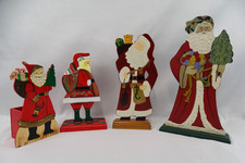 Folk Art Santa, Hand Painted Wood Cut-out, 4 versions - you choose