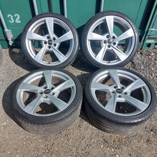 GENUINE 19 AUDI TORSIO A4 B9 ALLOY WHEELS GOOD TYRES 5 X 112 VW ROTOR PASSAT