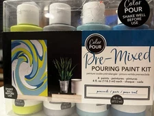 America Paint Pre-mixed Pouring Paint Kit - Peacock