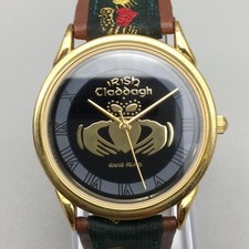 Irish Claddagh Womens Watch 33mm Black Dial G...