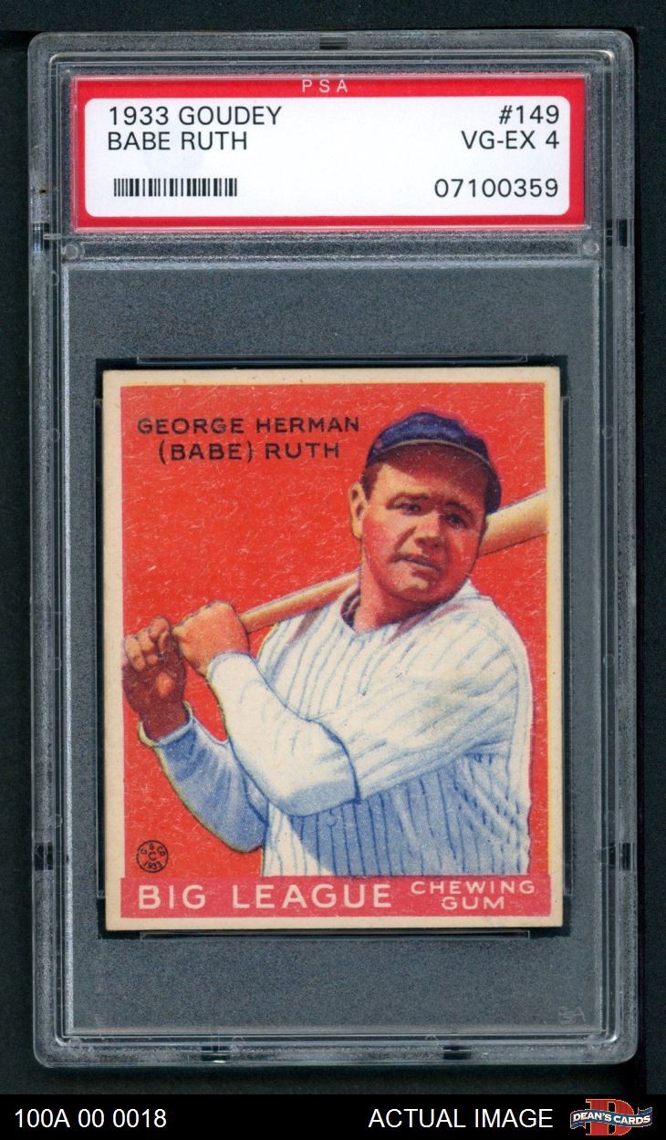 1933 Goudey #149 Babe Ruth Yankees HOF PSA 4 - VG/EX