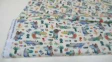 Michael Miller quilt-craft fabric GATORS & FRIENDS butter 2 yds (dcx-12550)SeeYa