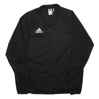 ADIDAS Herren Jacke schwarz M Polyester Reißverschluss uni Sport Freizeit Training