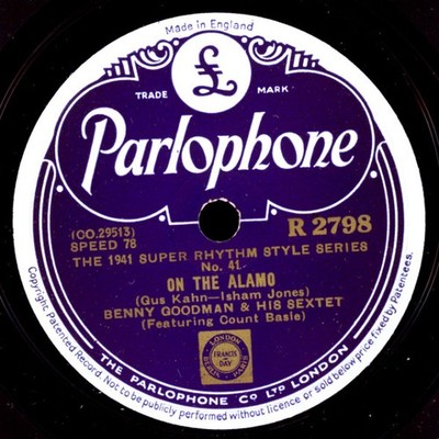 BENNY GOODMAN SEXTET  On the Alamo / Gone with what draft     Schellack   X1765