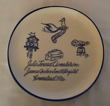 Crooksville 1953 Personalized Birth Announcement 9" Plate Homestead FL Pre Owned