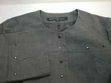 Kasper Women's Essential Sportswear Gray Snap Button Jacket Size Petite 10