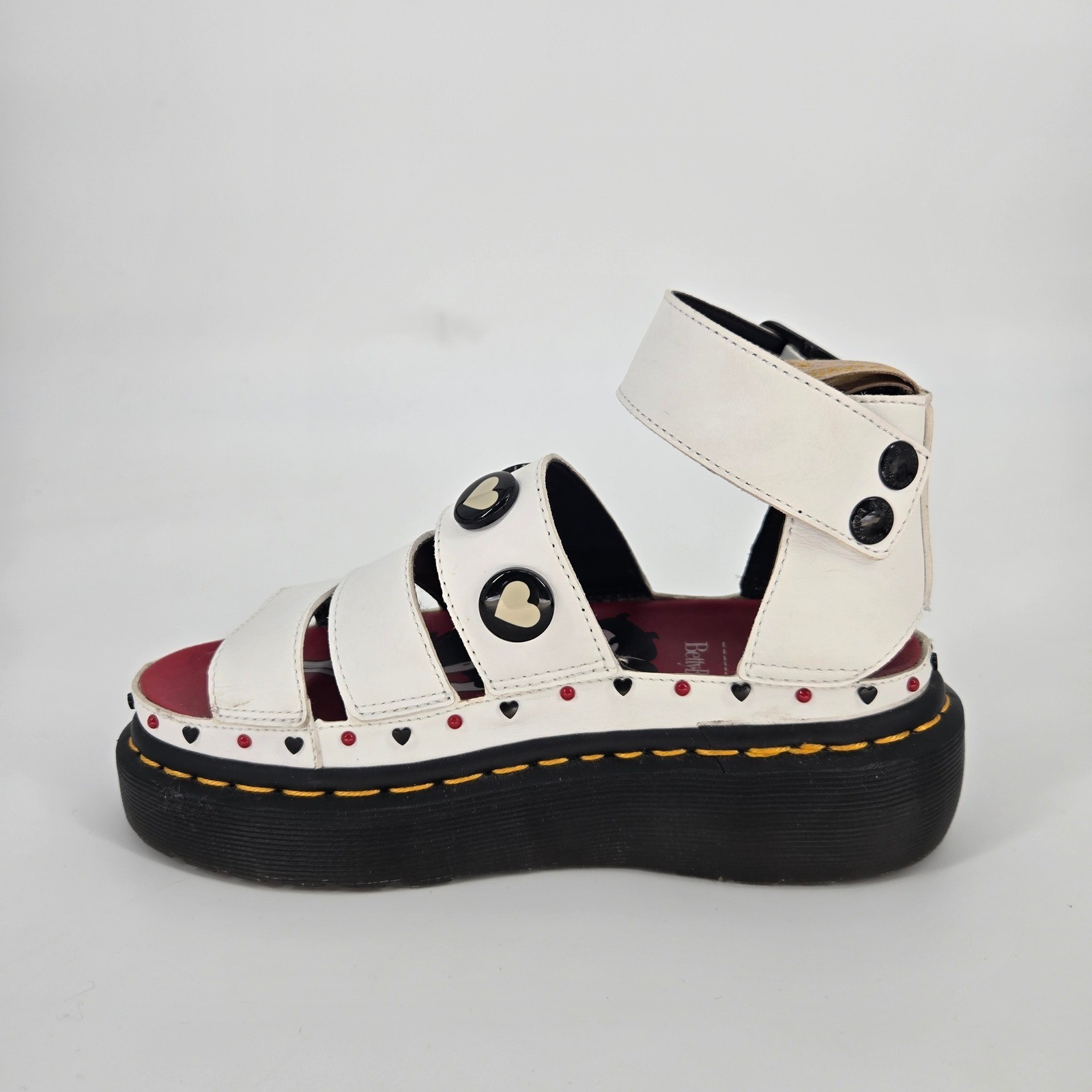 Rare Dr Martens Betty Boop Clarissa Quad Platform Sandals Vegan Leather Womens 5 image 5